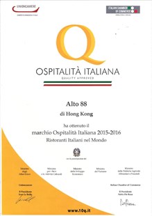 Ospitalita' Italiana 证书